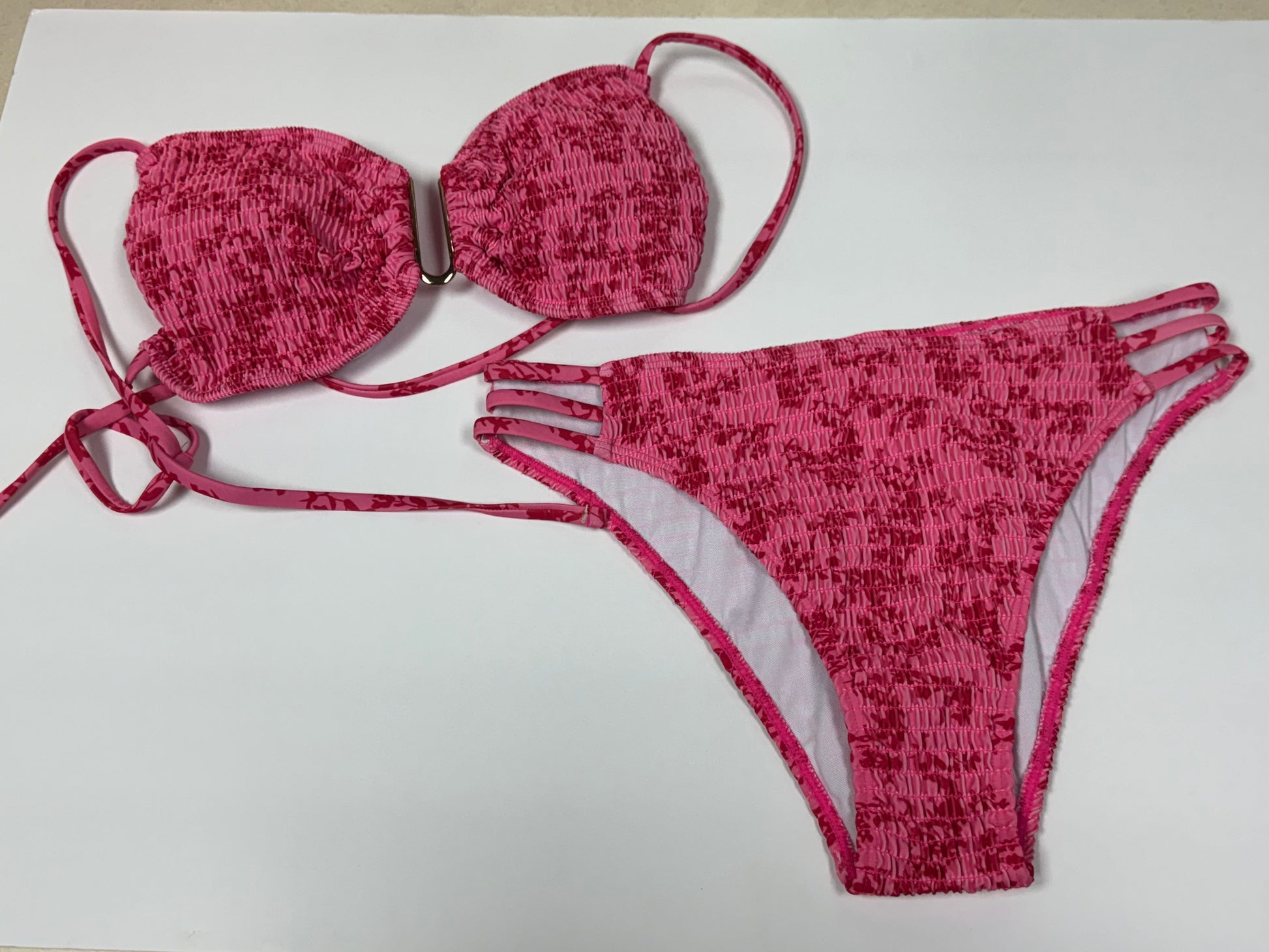 Rose Smocked Bikini Set