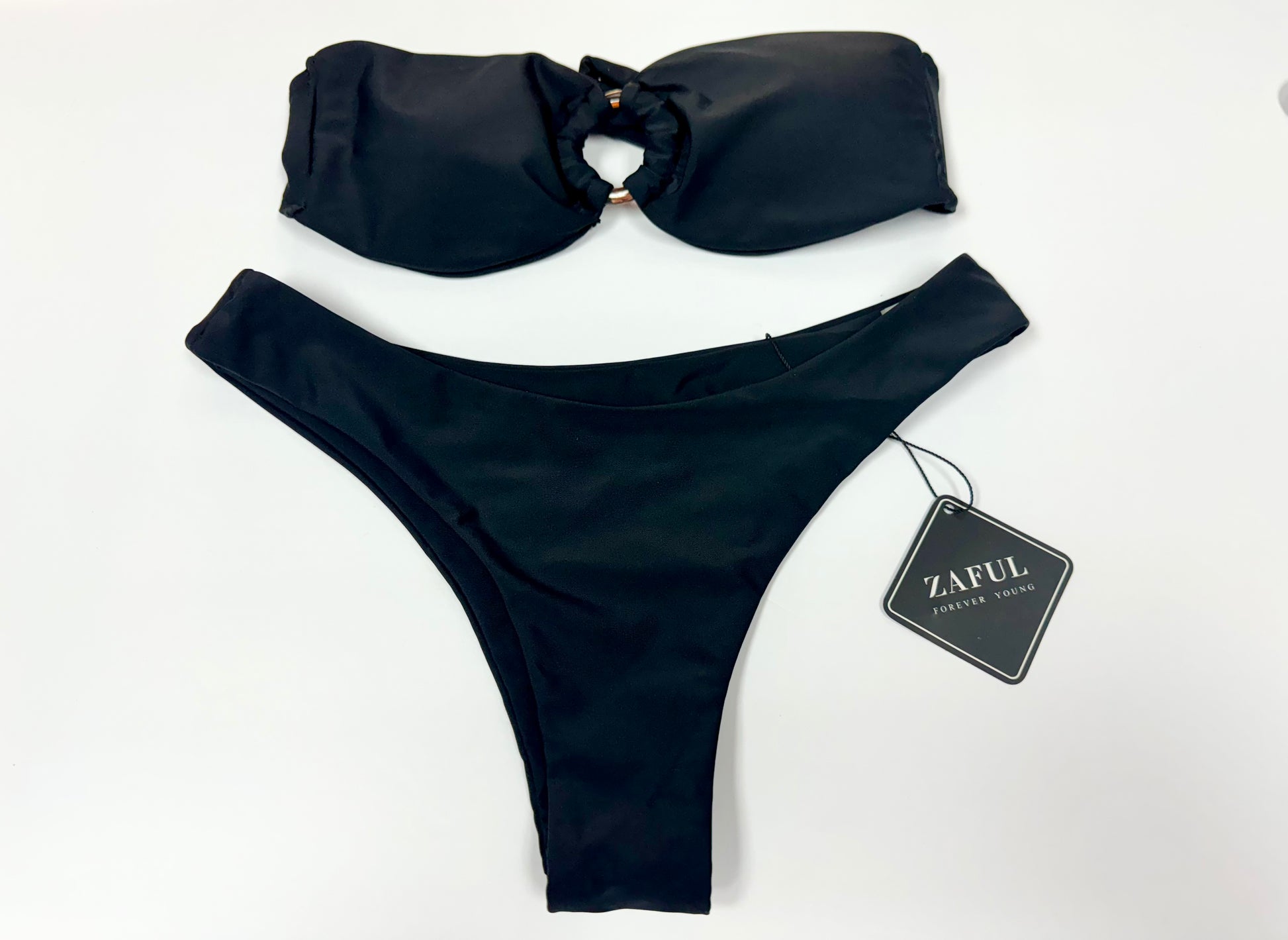 Black Bandeau Bikini Set