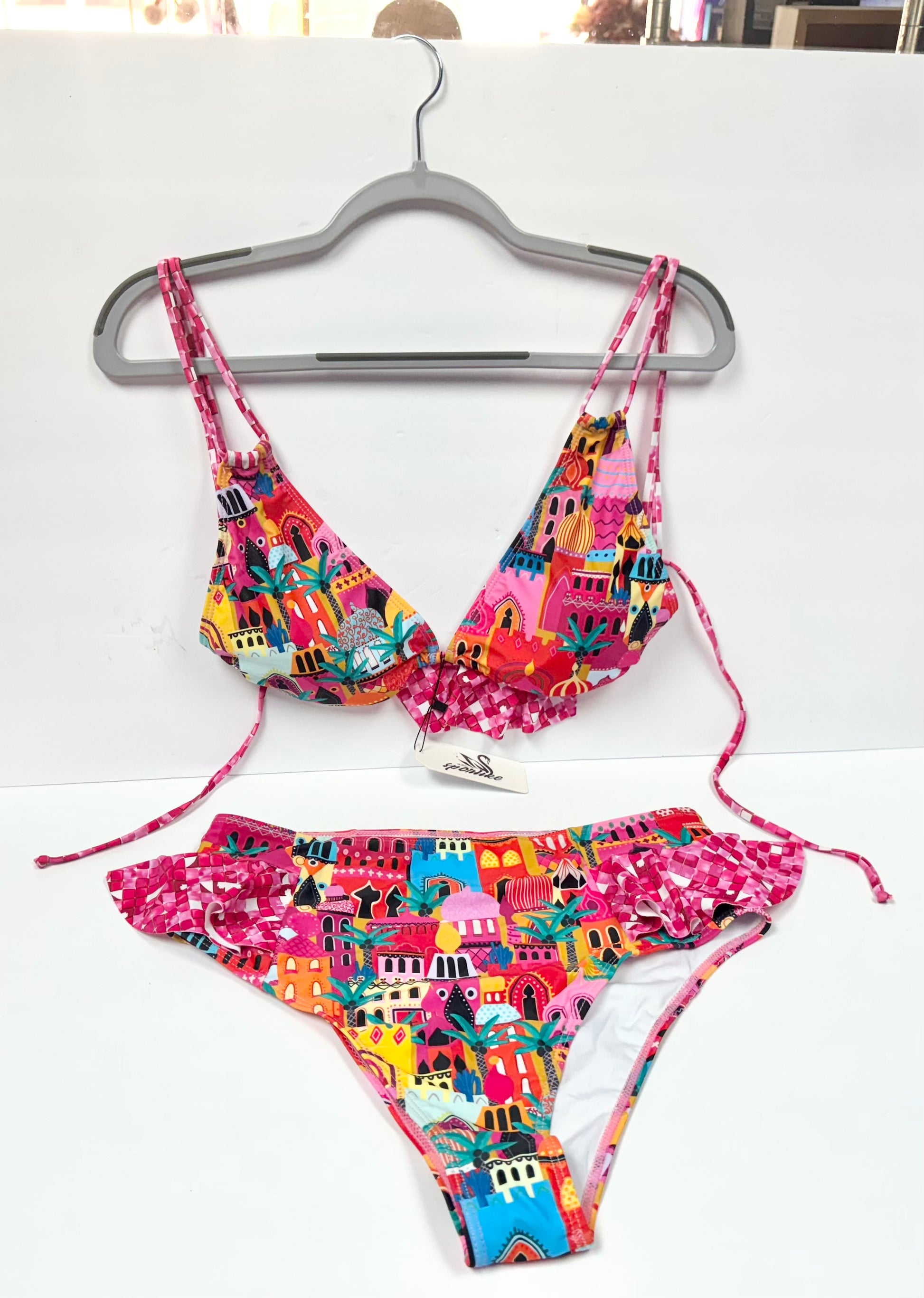 Moroccan Cityscape Print Bikini Set