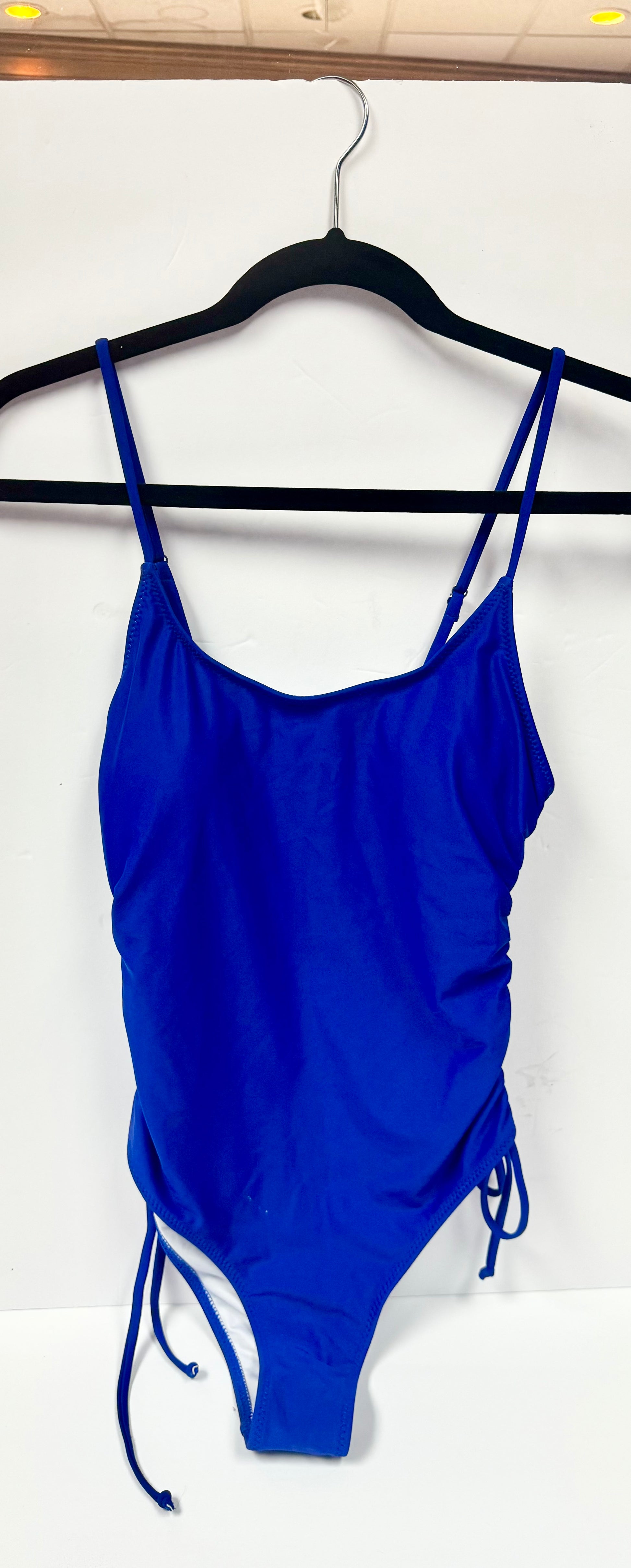 Royal Blue Ruched Side-Tie One-Piece Swimsuit