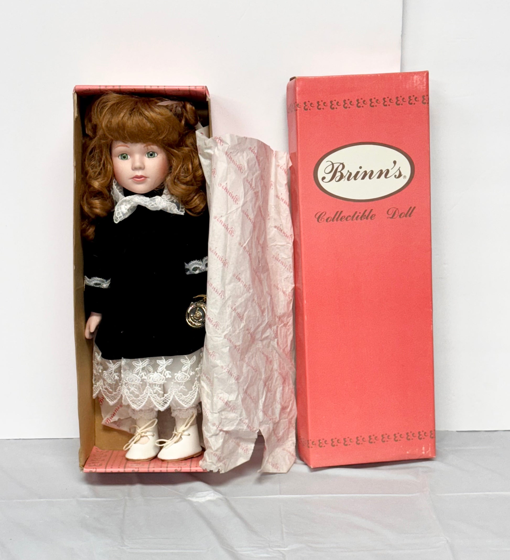 Joanne - Brinn's Collectible Porcelain Doll – Vintage Red Hair Green Eyes in Original Box