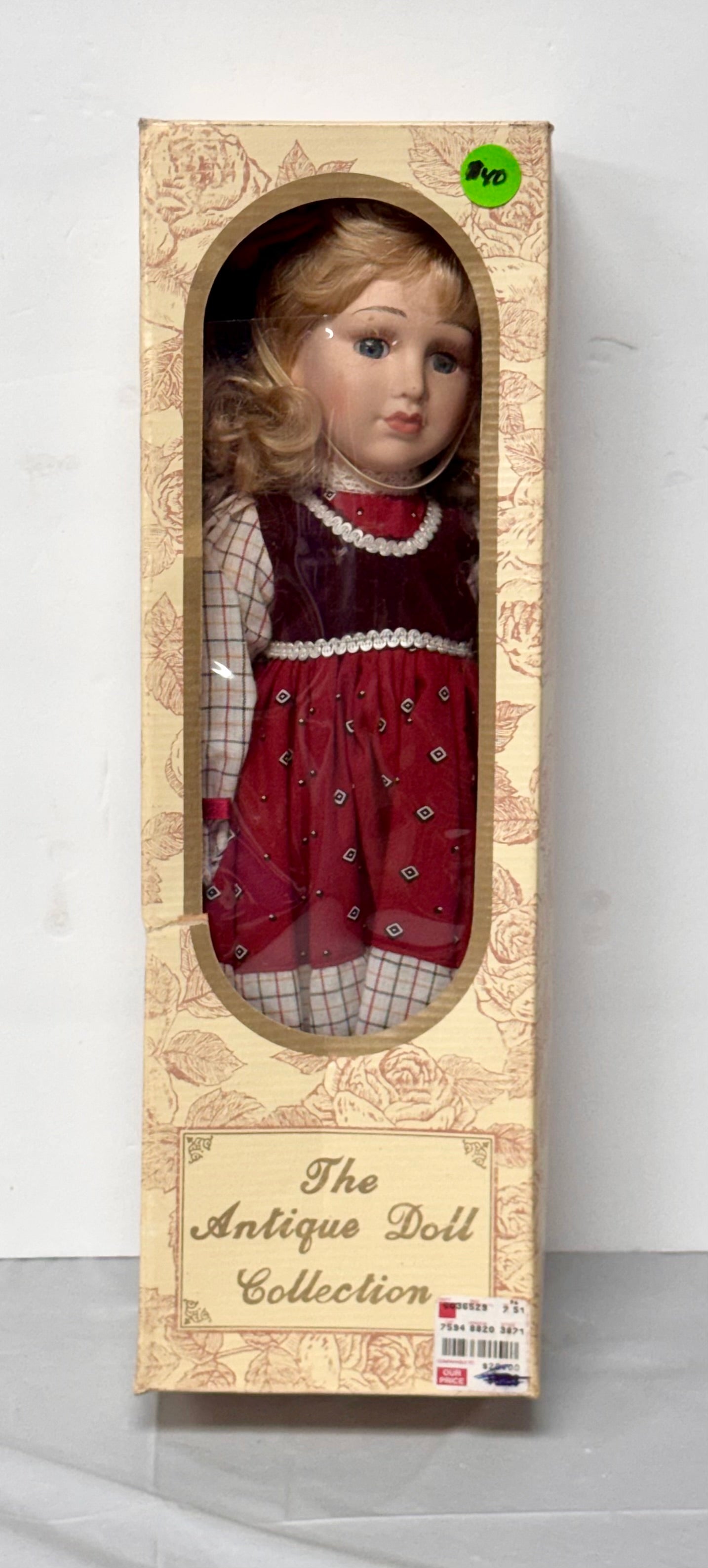 The Antique Doll Collection – Blonde Girl in Red Jumper (Original Box)