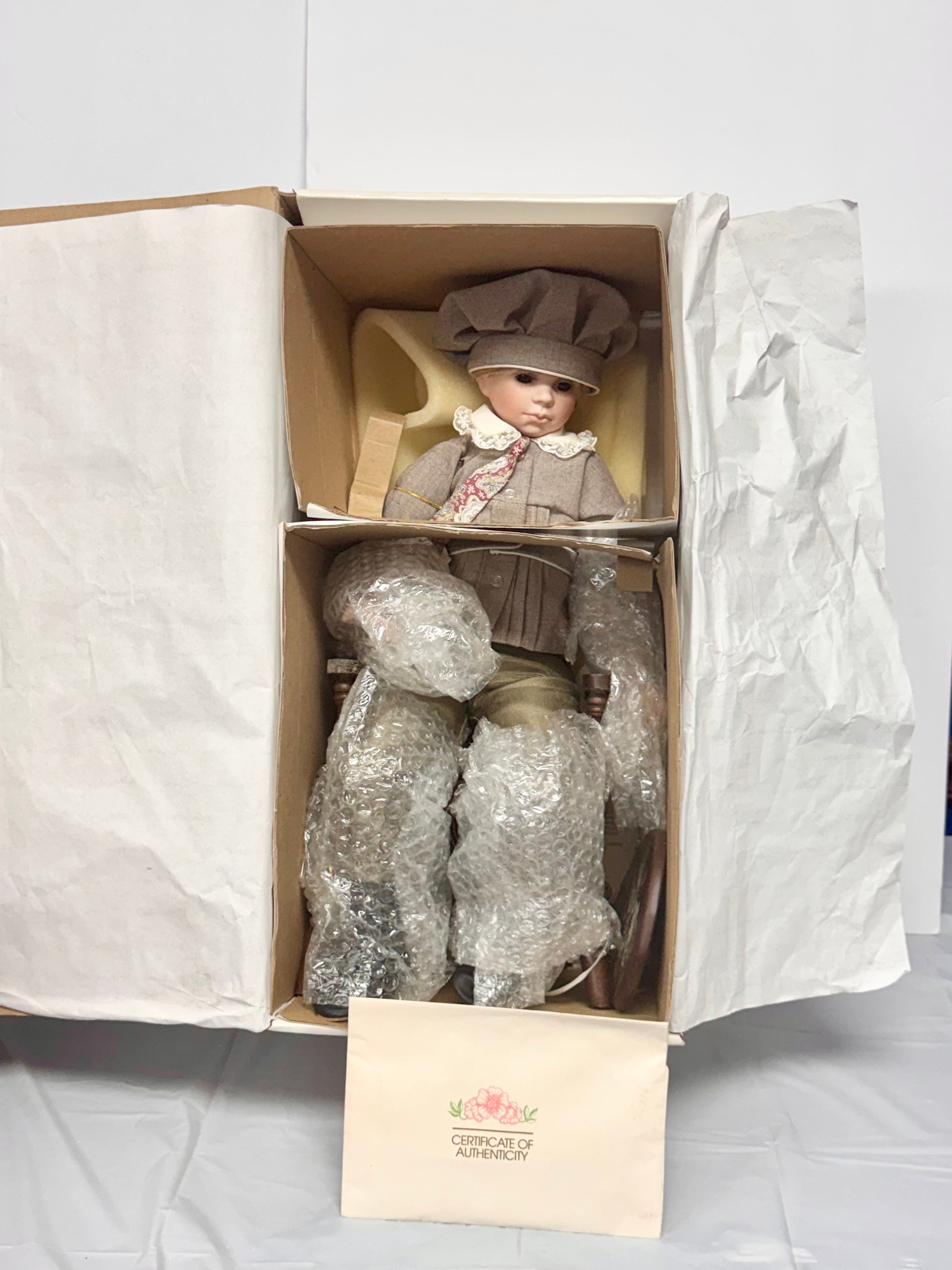 WG Dolls & Collectibles – Hand Numbered Limited Edition Boy Doll in Taupe Outfit (COA Included)