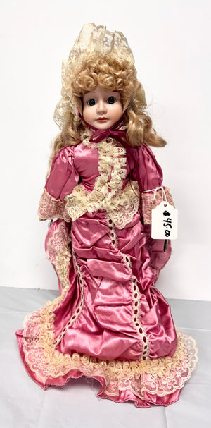 Victorian Rose Satin Porcelain Collector Doll – Limited Edition