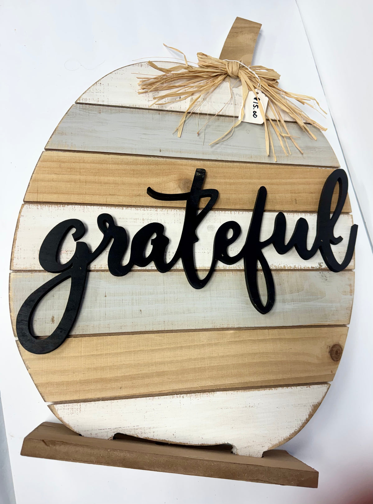 Gratitude Pumpkin Wooden Sign