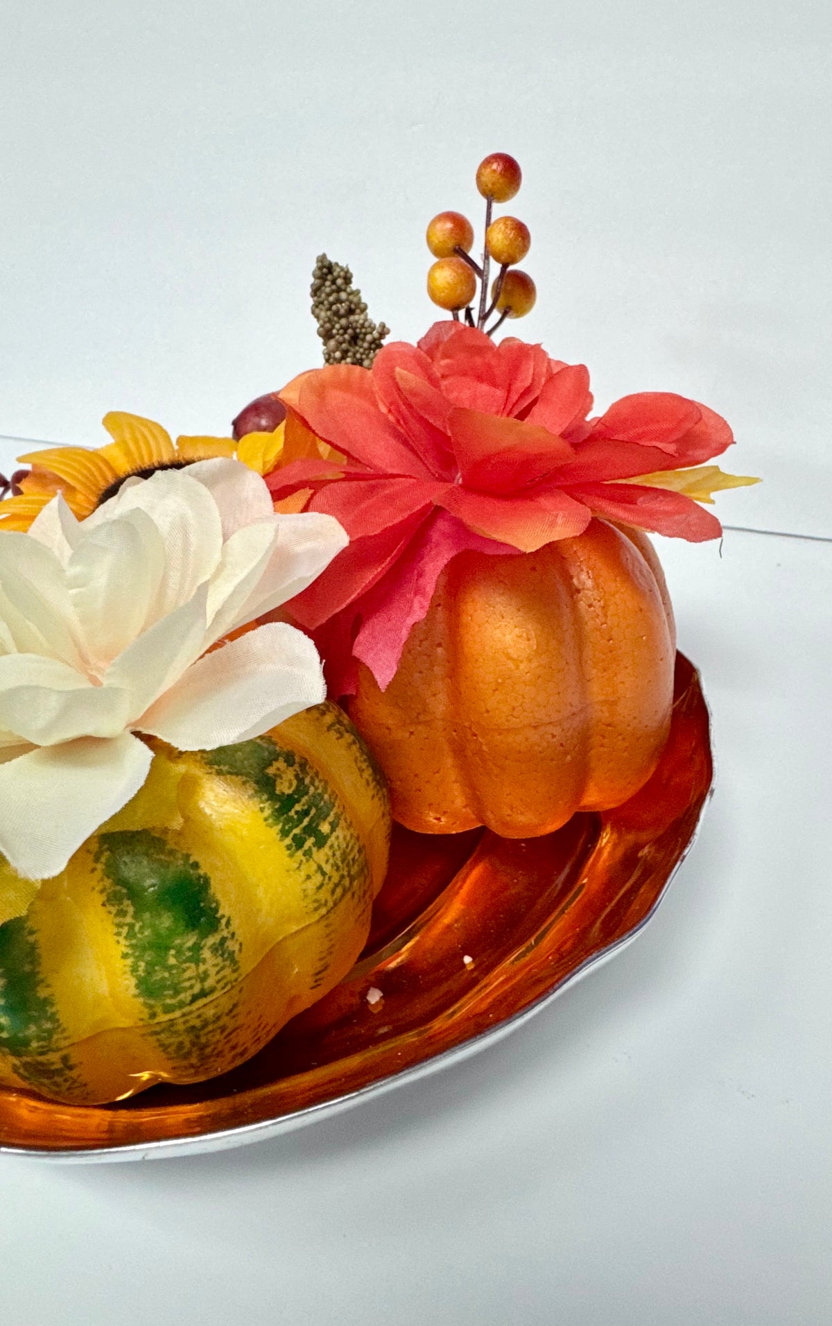 Autumn Orange Pumpkin Centerpiece