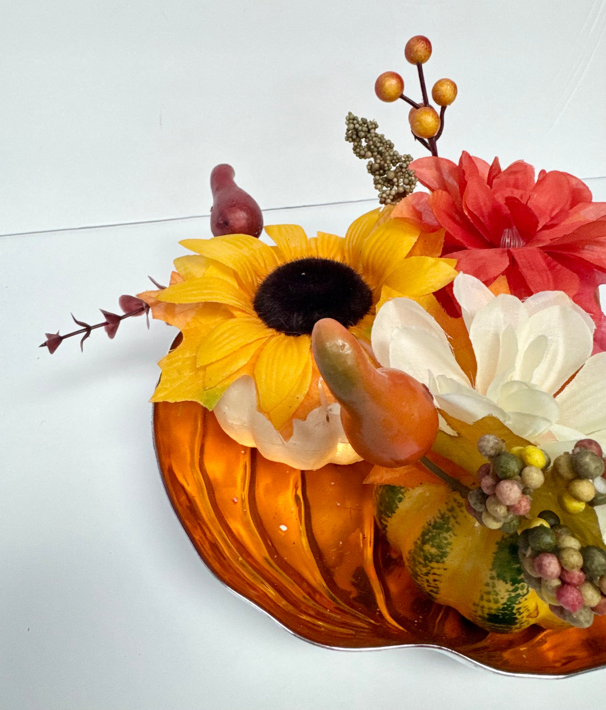 Autumn Orange Pumpkin Centerpiece