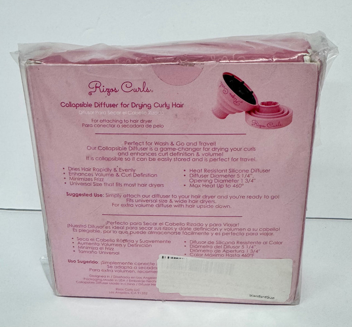 Rizos Curls Pink Collapsible Hair Dryer Diffuser
